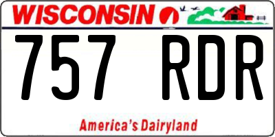 WI license plate 757RDR