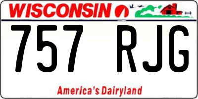 WI license plate 757RJG
