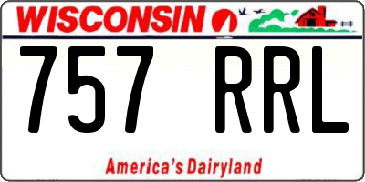 WI license plate 757RRL