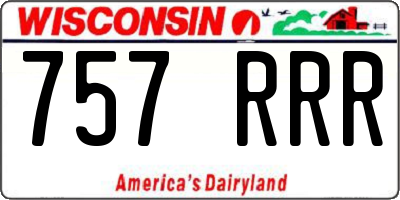 WI license plate 757RRR