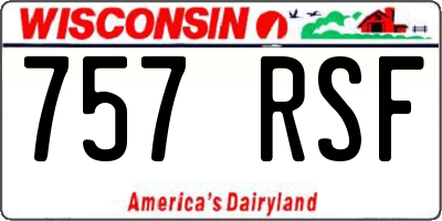 WI license plate 757RSF