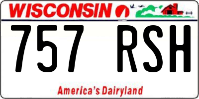 WI license plate 757RSH
