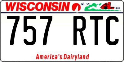 WI license plate 757RTC
