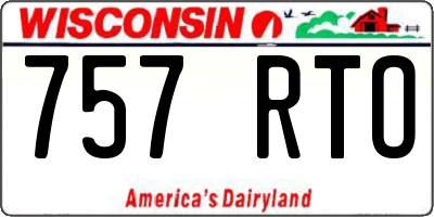WI license plate 757RTO