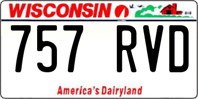 WI license plate 757RVD
