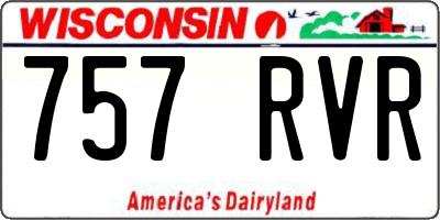 WI license plate 757RVR