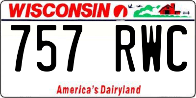 WI license plate 757RWC