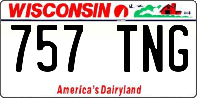 WI license plate 757TNG