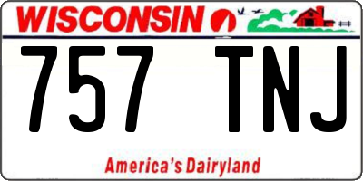 WI license plate 757TNJ
