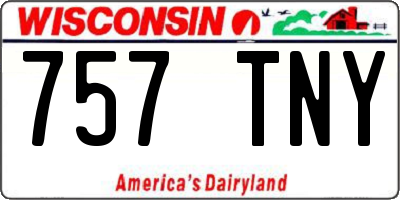WI license plate 757TNY
