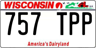 WI license plate 757TPP