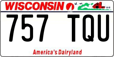 WI license plate 757TQU