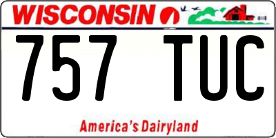 WI license plate 757TUC