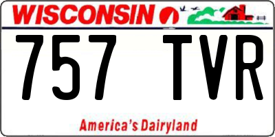WI license plate 757TVR