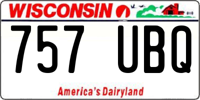 WI license plate 757UBQ