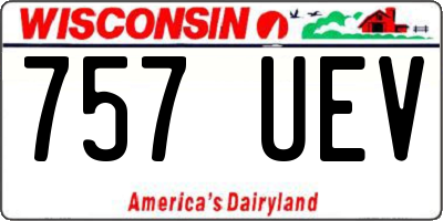 WI license plate 757UEV