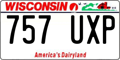 WI license plate 757UXP