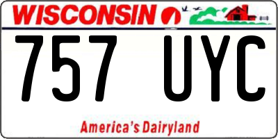 WI license plate 757UYC