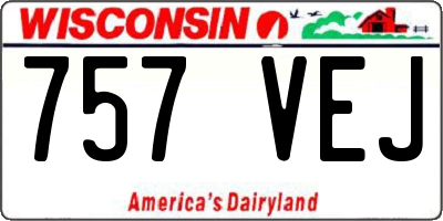 WI license plate 757VEJ