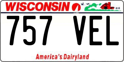WI license plate 757VEL