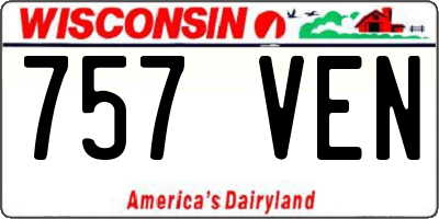 WI license plate 757VEN