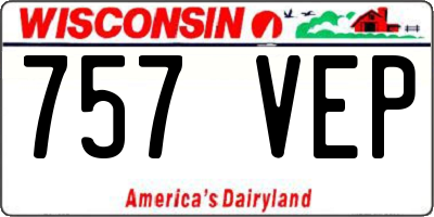 WI license plate 757VEP