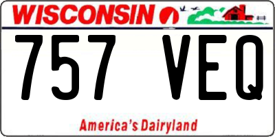 WI license plate 757VEQ