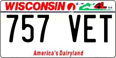 WI license plate 757VET
