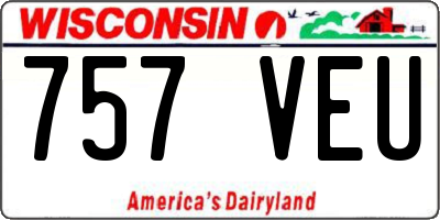 WI license plate 757VEU
