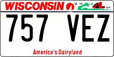 WI license plate 757VEZ