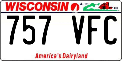 WI license plate 757VFC