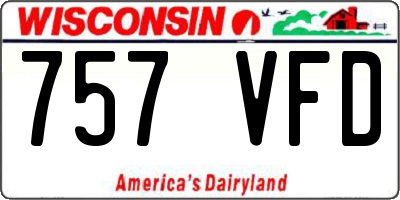 WI license plate 757VFD