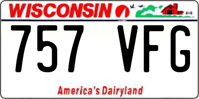 WI license plate 757VFG
