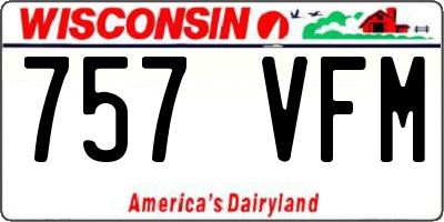 WI license plate 757VFM