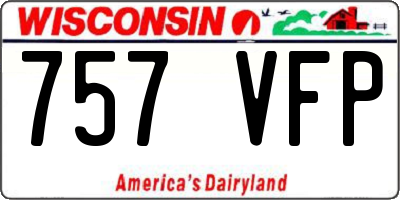 WI license plate 757VFP