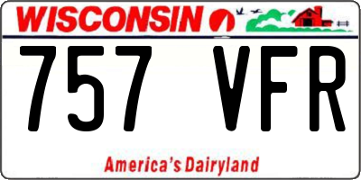 WI license plate 757VFR