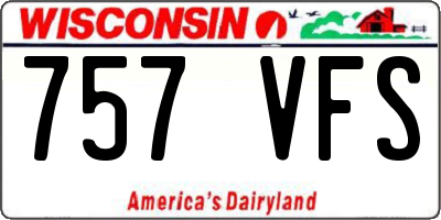 WI license plate 757VFS