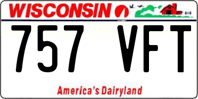 WI license plate 757VFT