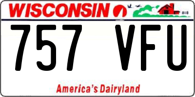 WI license plate 757VFU