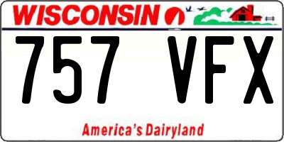 WI license plate 757VFX