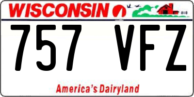 WI license plate 757VFZ