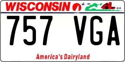 WI license plate 757VGA