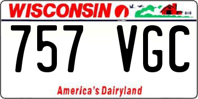 WI license plate 757VGC