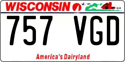 WI license plate 757VGD