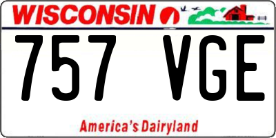 WI license plate 757VGE