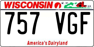 WI license plate 757VGF