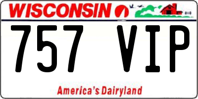 WI license plate 757VIP