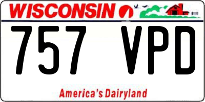 WI license plate 757VPD