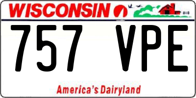 WI license plate 757VPE