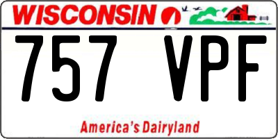 WI license plate 757VPF